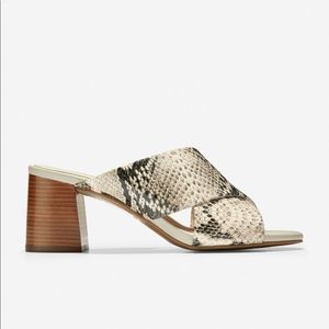 Cole Haan Dakota Criss Cross Mule Sandal snake ski